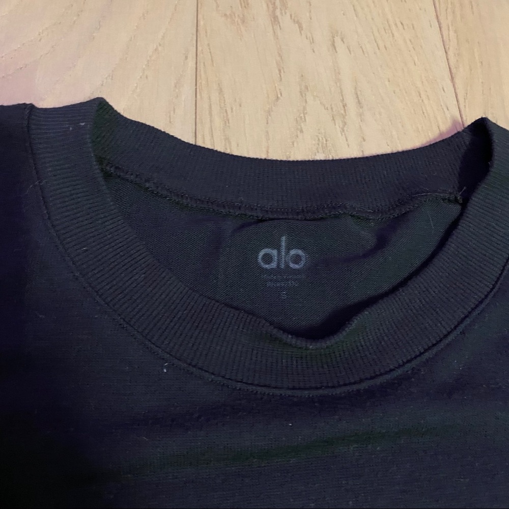 ALO Yoga Black Glimpse Sweater Sz S - Picture 5 of 9